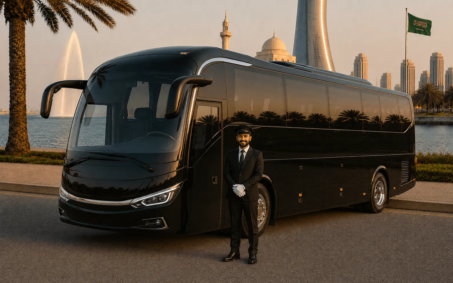 Coach with Driver for School and Institution Trips Saudi Arabia
