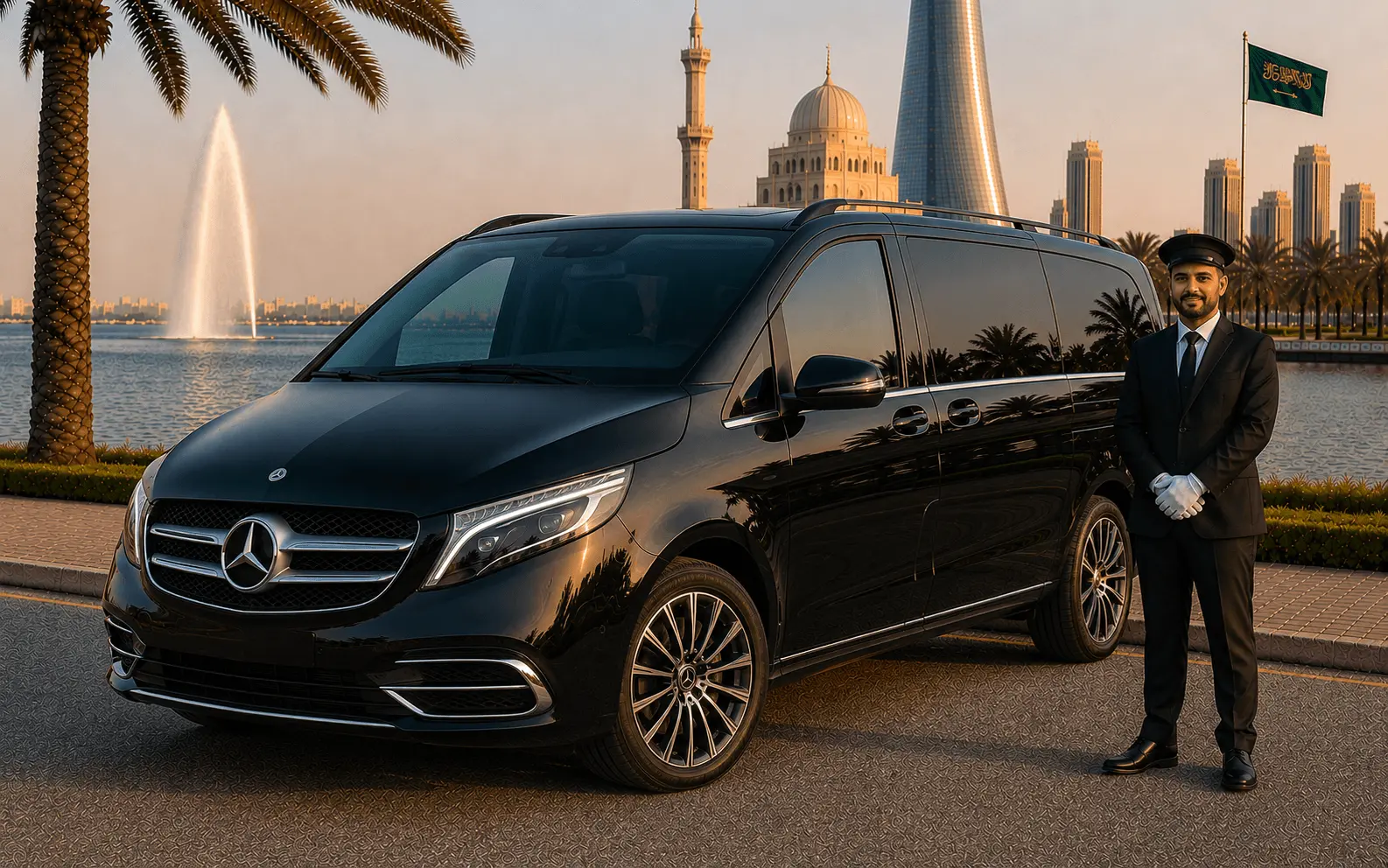 Mercedes Benz V Class with Chauffeur in Saudi Arabia